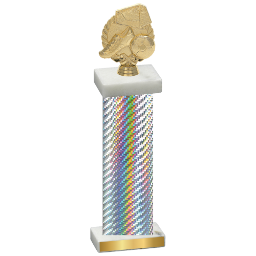 Single Silver Carbon Fiber Soccer Trophy
