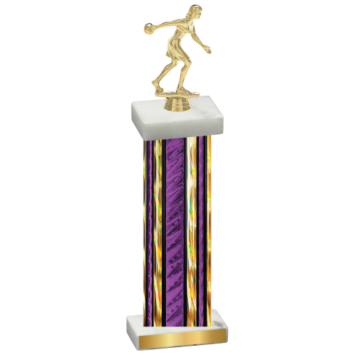 Single Purple Glacier Bowling Trophy