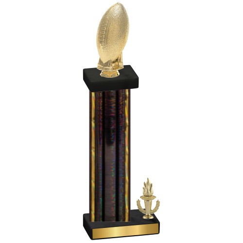 Accented Single Black Glacier Victory Football Trophy