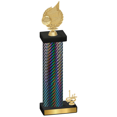 Accented Single Black Carbon Fiber First Place Volleyball Trophy