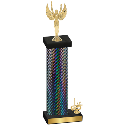 Accented Single Black Carbon Fiber First Place Victory Trophy