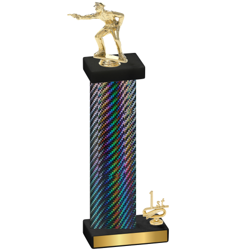 Accented Single Black Carbon Fiber First Place Shooter Trophy