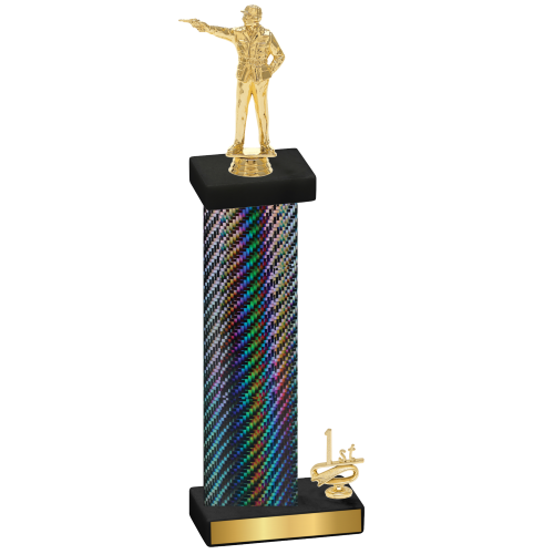 Accented Single Black Carbon Fiber First Place Shooter Trophy