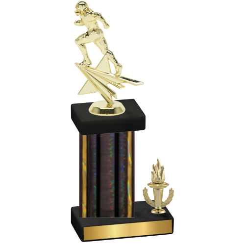 Accented Single Black Glacier Victory Football Trophy