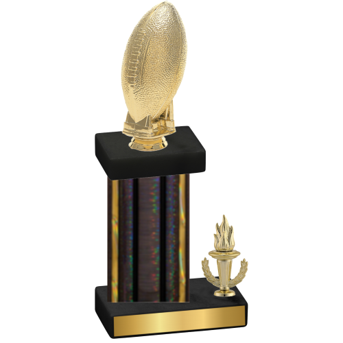 Accented Single Black Glacier Victory Football Trophy