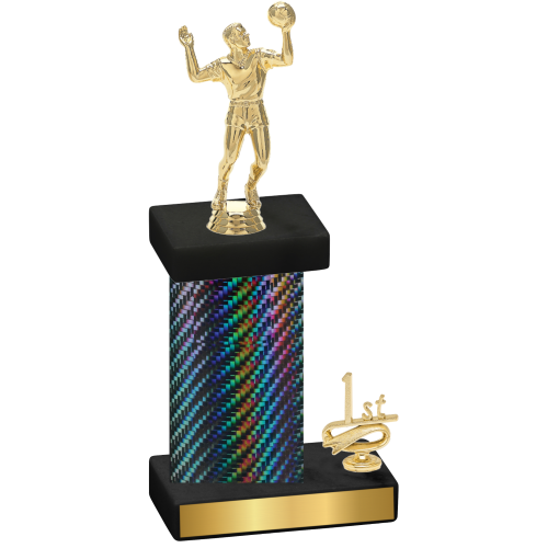 Accented Single Black Carbon Fiber First Place Volleyball Trophy