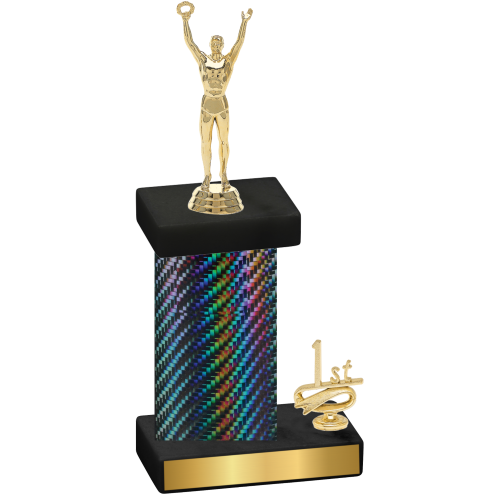 Accented Single Black Carbon Fiber First Place Victory Trophy
