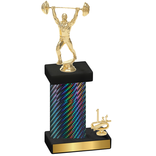 Accented Single Black Carbon Fiber First Place Weights Trophy