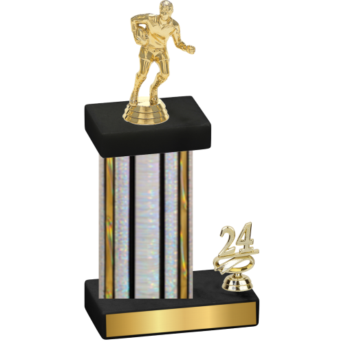 Accented Single Silver Glacier Year Rugby Trophy