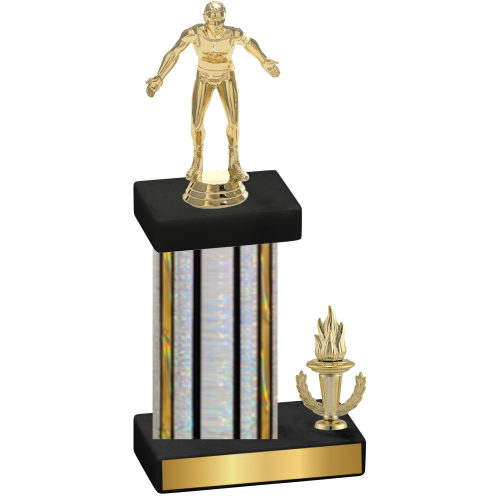 Accented Single Silver Glacier Victory Wrestling Trophy