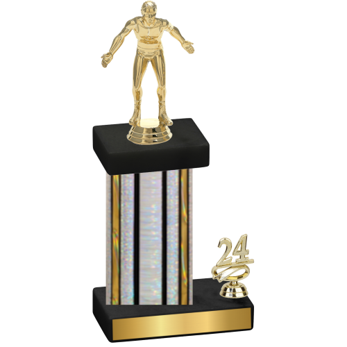 Accented Single Silver Glacier Year Wrestling Trophy