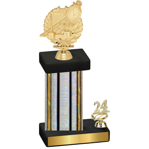 Accented Single Silver Glacier Year Swimming Trophy