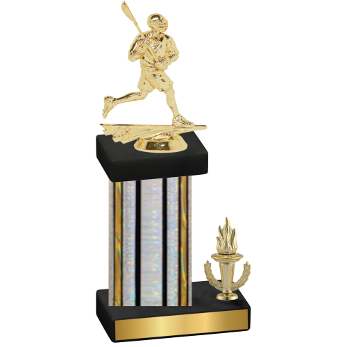 Accented Single Silver Glacier Victory Lacrosse Trophy
