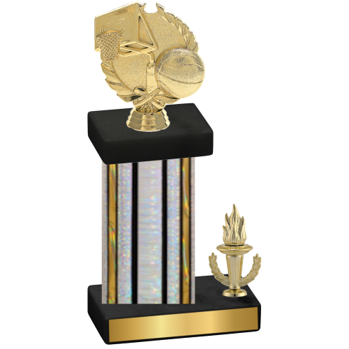 Accented Single Silver Glacier Victory Basketball Trophy