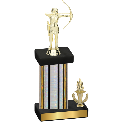 Accented Single Silver Glacier Victory Archery Trophy