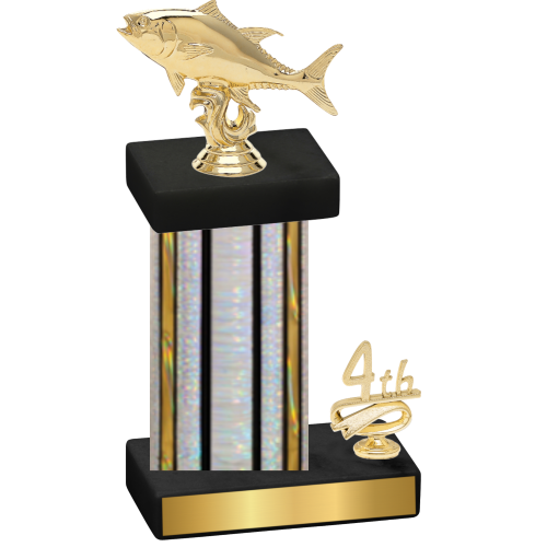 Accented Single Silver Glacier Fourth Place Fishing Trophy