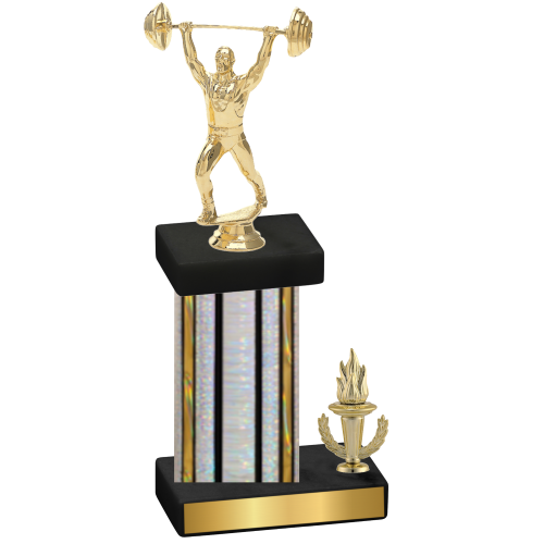 Accented Single Silver Glacier Victory Weights Trophy