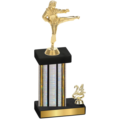 Accented Single Silver Glacier Year Karate Trophy