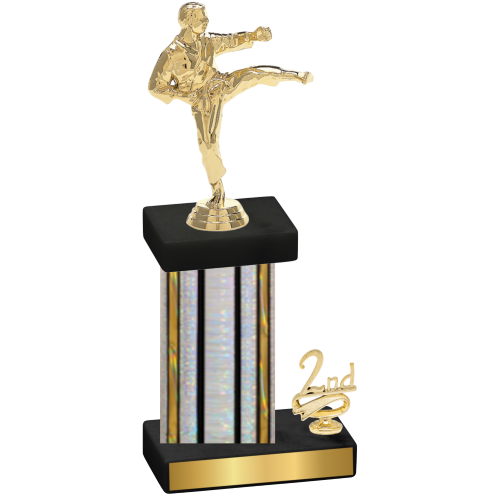 Accented Single Silver Glacier Second Place Karate Trophy