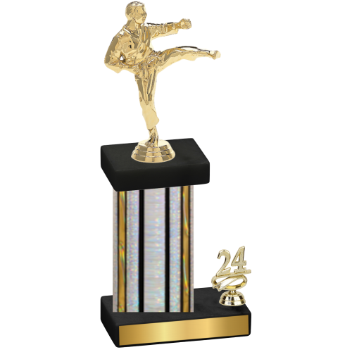 Accented Single Silver Glacier Year Karate Trophy
