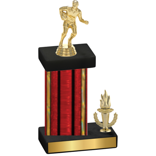 Accented Single Red Glacier Victory Rugby Trophy