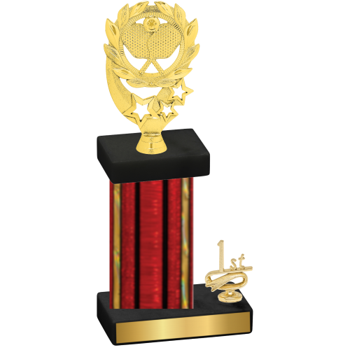 Accented Single Red Glacier First Place Pickleball Trophy