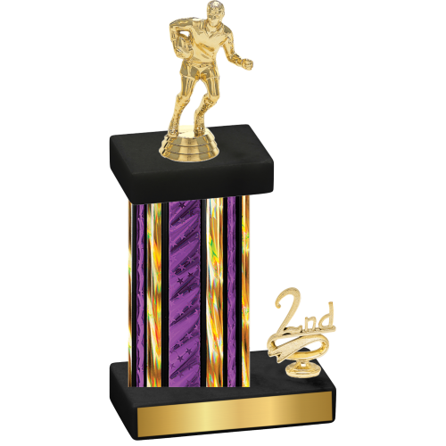 Accented Single Purple Glacier Second Place Rugby Trophy