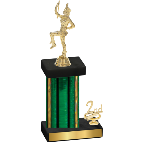 Accented Single Green Glacier Second Place Majorette Trophy