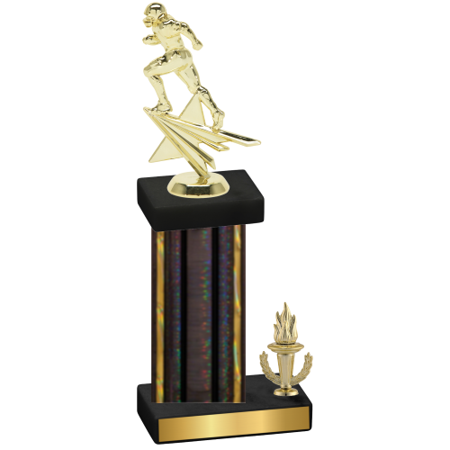 Accented Single Black Glacier Victory Football Trophy