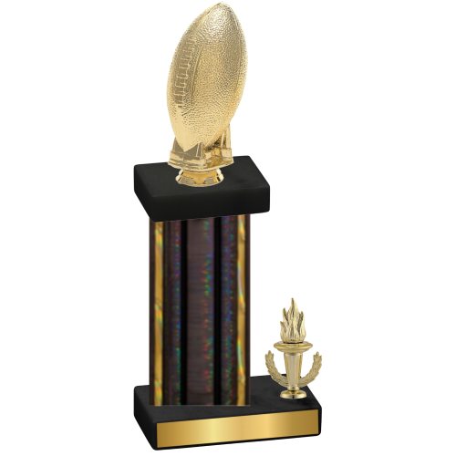 Accented Single Black Glacier Victory Football Trophy