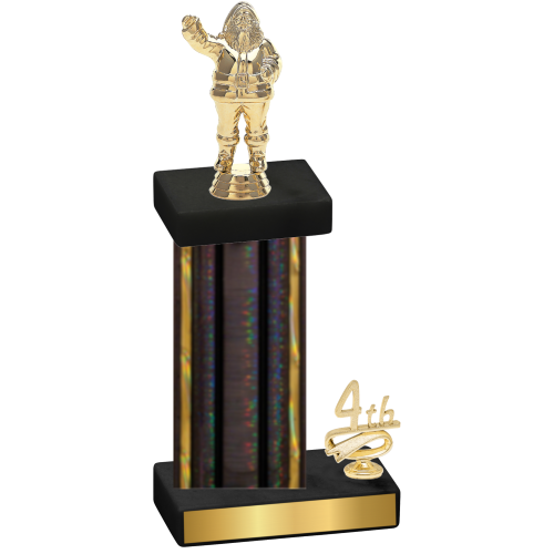 Accented Single Black Glacier Fourth Place Holiday Trophy