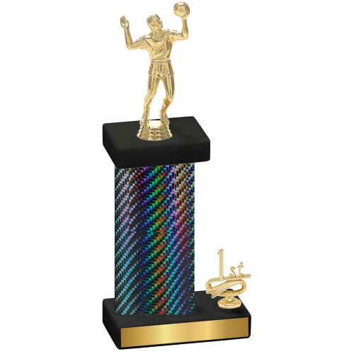 Accented Single Black Carbon Fiber First Place Volleyball Trophy