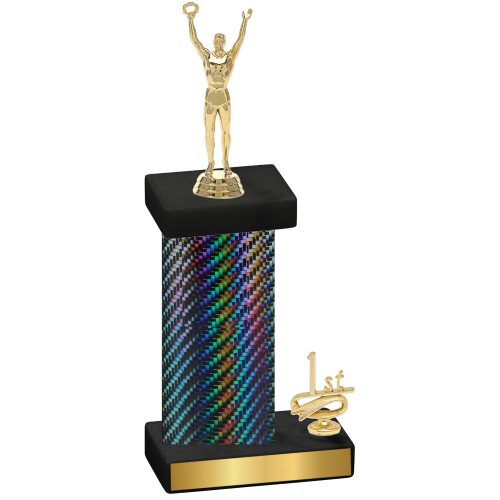 Accented Single Black Carbon Fiber First Place Victory Trophy