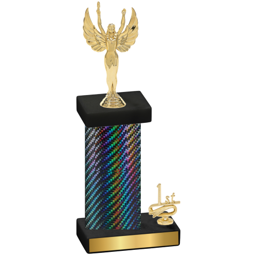 Accented Single Black Carbon Fiber First Place Victory Trophy
