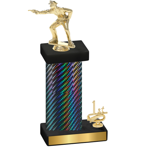 Accented Single Black Carbon Fiber First Place Shooter Trophy