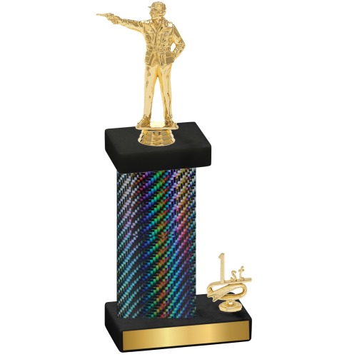 Accented Single Black Carbon Fiber First Place Shooter Trophy