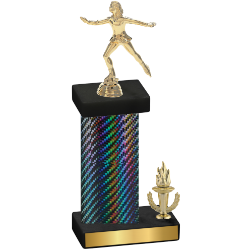 Accented Single Black Carbon Fiber Victory Skater Trophy
