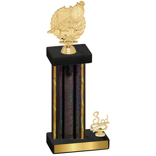 Accented Single Black Glacier Third Place Swimming Trophy