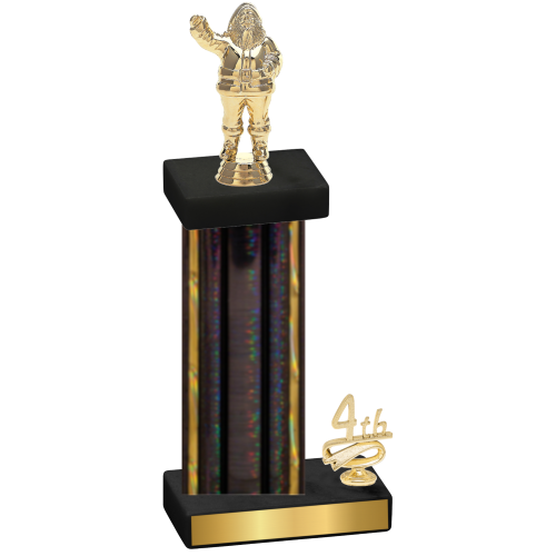 Accented Single Black Glacier Fourth Place Holiday Trophy