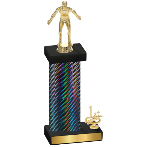 Accented Single Black Carbon Fiber First Place Wrestling Trophy