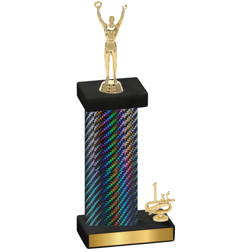 Accented Single Black Carbon Fiber First Place Victory Trophy