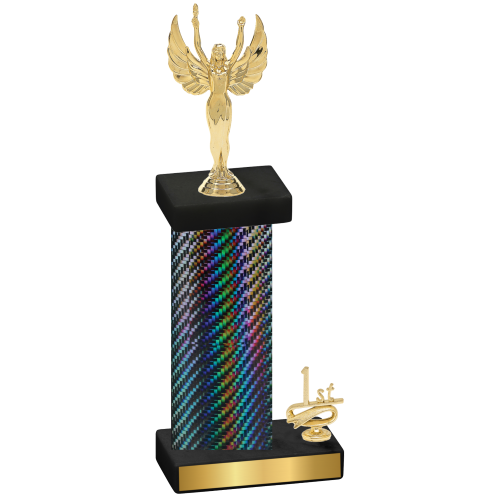 Accented Single Black Carbon Fiber First Place Victory Trophy