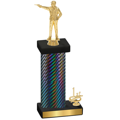Accented Single Black Carbon Fiber First Place Shooter Trophy