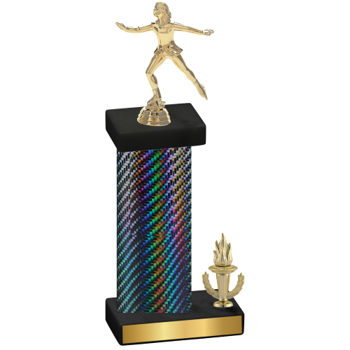 Accented Single Black Carbon Fiber Victory Skater Trophy