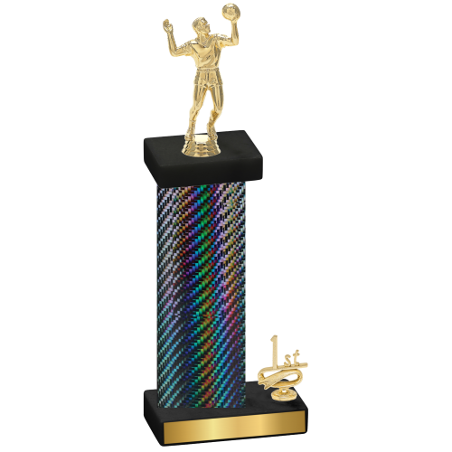 Accented Single Black Carbon Fiber First Place Volleyball Trophy