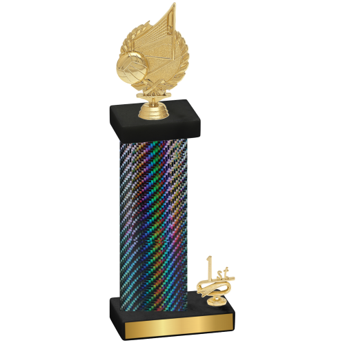 Accented Single Black Carbon Fiber First Place Volleyball Trophy