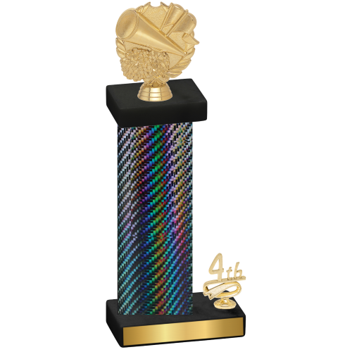 Accented Single Black Carbon Fiber Fourth Place Cheerleading Trophy