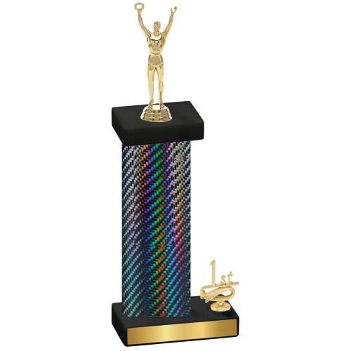 Accented Single Black Carbon Fiber First Place Victory Trophy