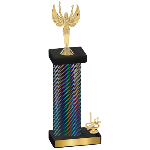 Accented Single Black Carbon Fiber First Place Victory Trophy