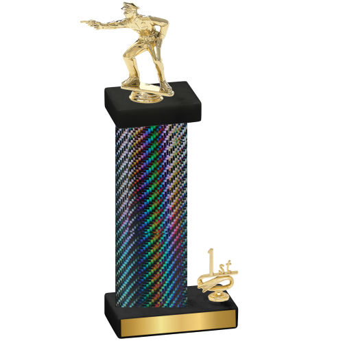 Accented Single Black Carbon Fiber First Place Shooter Trophy